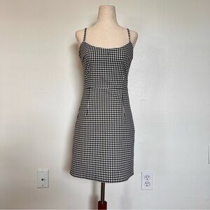 Urban Outfitter Black & white gingham mini dress // size small